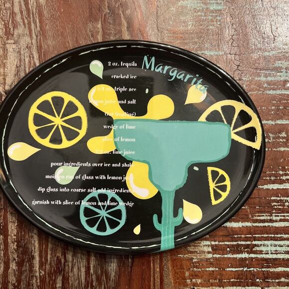 Precidio Mixed Drink Recipe Snack Plate Set of 4 Plates Trinket Trays Home Decor - Picture 5 of 7